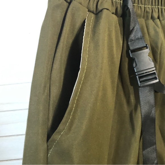 Army green Y2K safari high rise grunge skater cargo pants Sz S - Picture 3 of 9